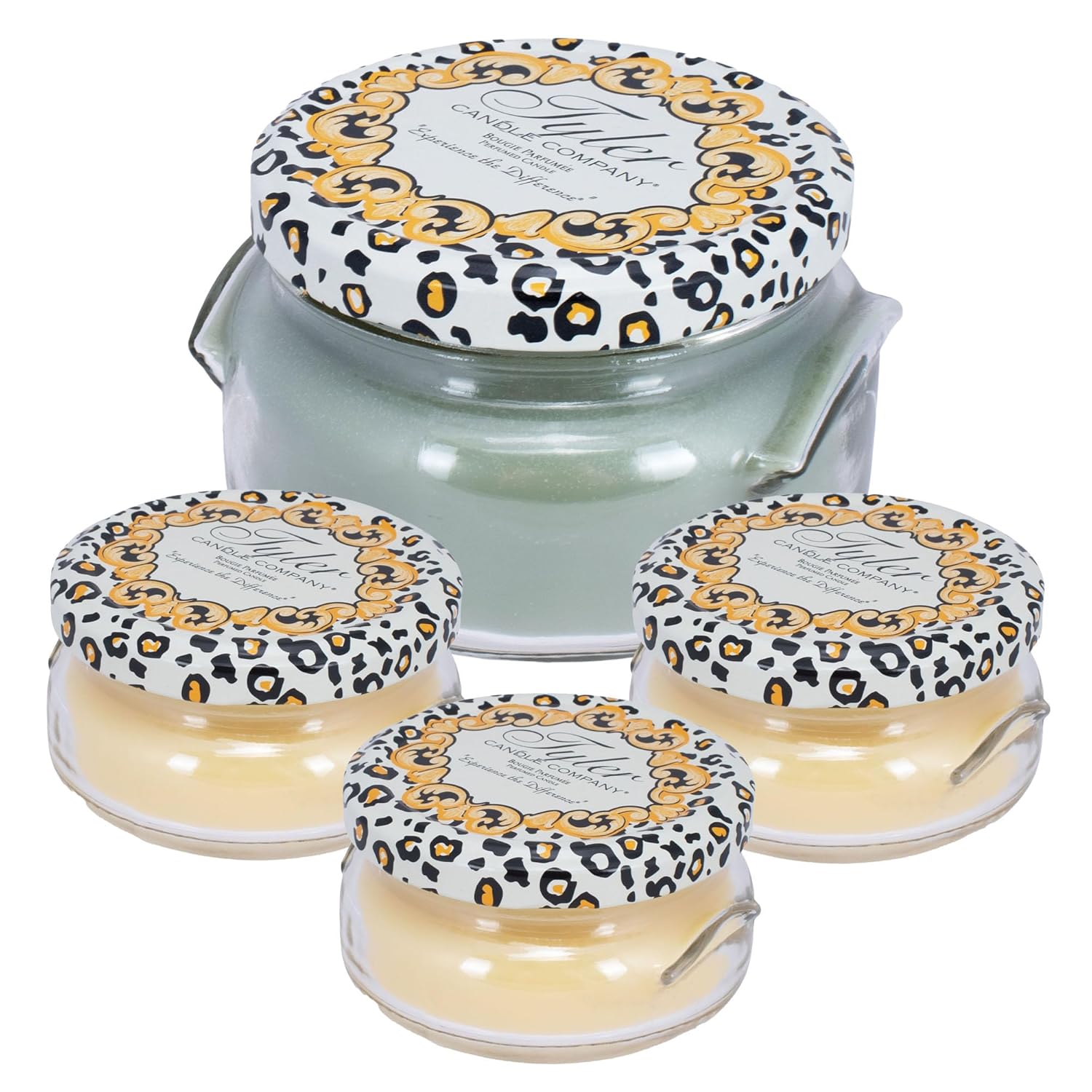 Tyler Candle Hippie Chick 11 Ounce And Pineapple Crush 3.4 Ounce Aromatherapy Scented Candles; Set Of 4