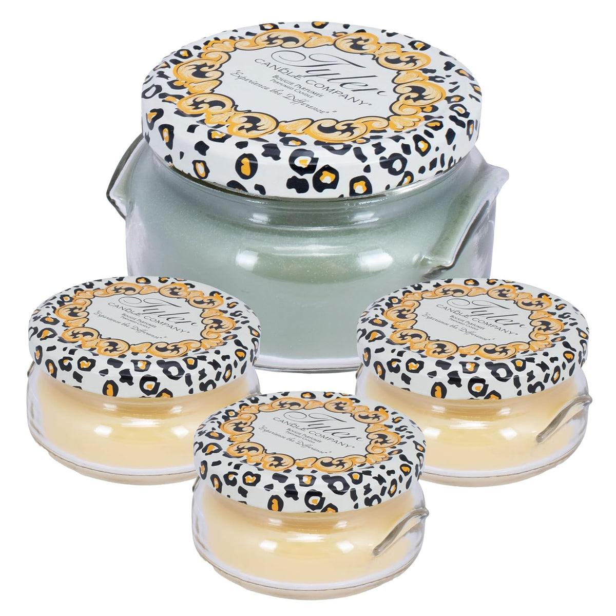 Tyler Candle Hippie Chick 11 Ounce And Pineapple Crush 3.4 Ounce Aromatherapy Scented Candles; Set Of 4