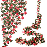 10 Pcs 82Ft Flower Garland, Artificial Rose Garland Flowers Plants Fake Flower Hanging Rose Ivy, Birthday Party Valentine'S Day Wedding Wall Arch Decor
