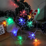 Snowflake String Lights, 20 Ft 40 Led Battery Operated Waterproof Multicolor Snowflake Fairy Lights Indoor Outdoor For B