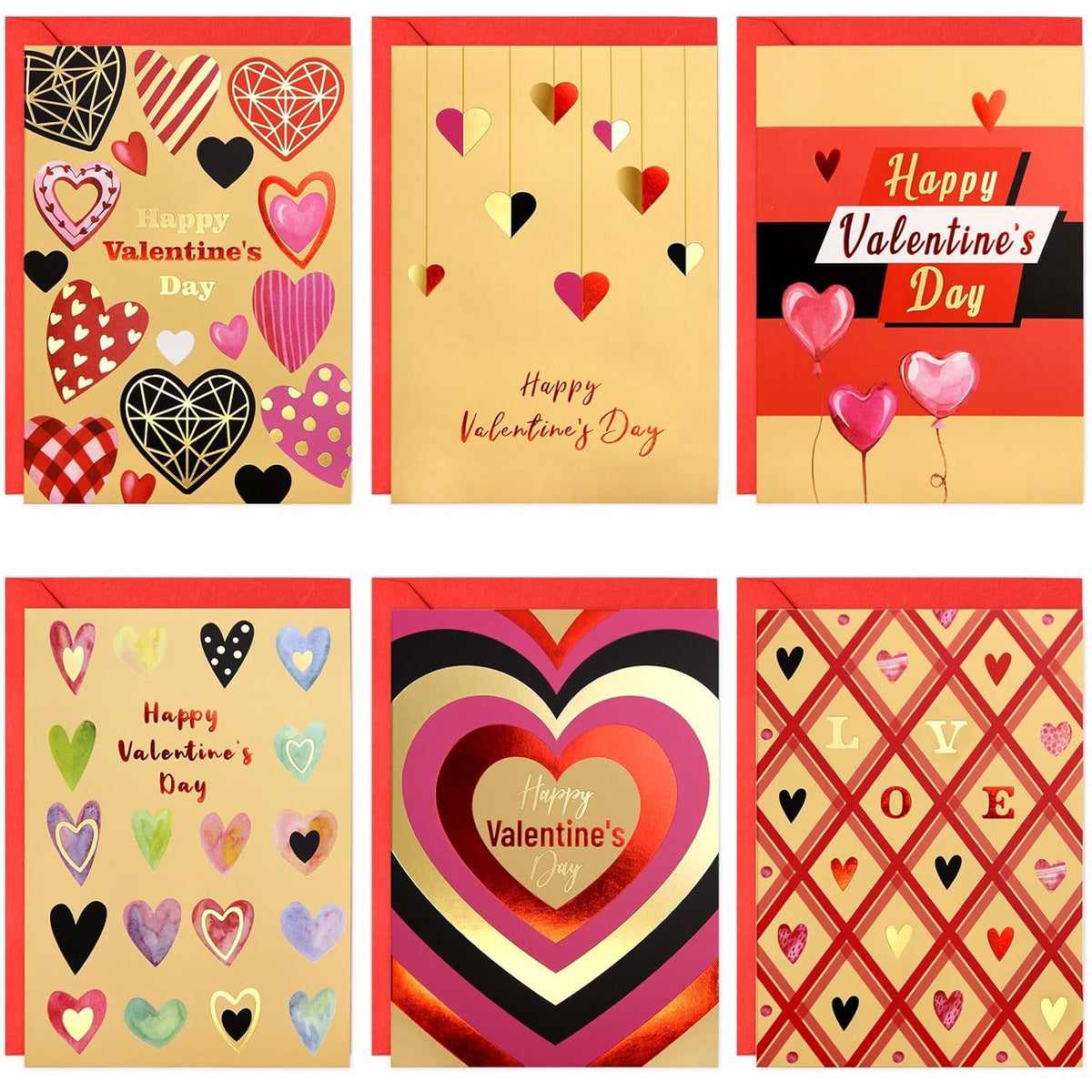 24Pcs Valentines Day Cards For Adults Valentine With Envelopes And Stickers Gold Foil Kraft Heart Love Happy Valentine'S Day Message Inside 5.2X3.7 Inch