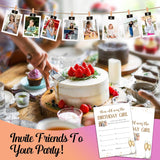 Birthday Party Games, Gold Champagne Birthday Photo Games Card, Birthday Sleepover Party Ideas Supplies, How Old Was The Birthday Girl Game Cards, 30 Pack -03