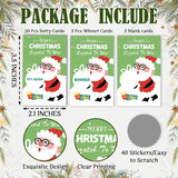40 Pcs Santa Christmas Scratch Off Cards With Stickers, Merry Christmas Raffle Tickets For Games Prizes, Xmas Holiday Party Games For Family Party -A01