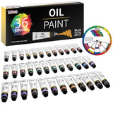 Professional Oil Paint Set - 36 Vibrant Colors In 18Ml Tubes For Canvas, Wood & Art Surfaces - Oil Based Paint For Artists, Adults & Students