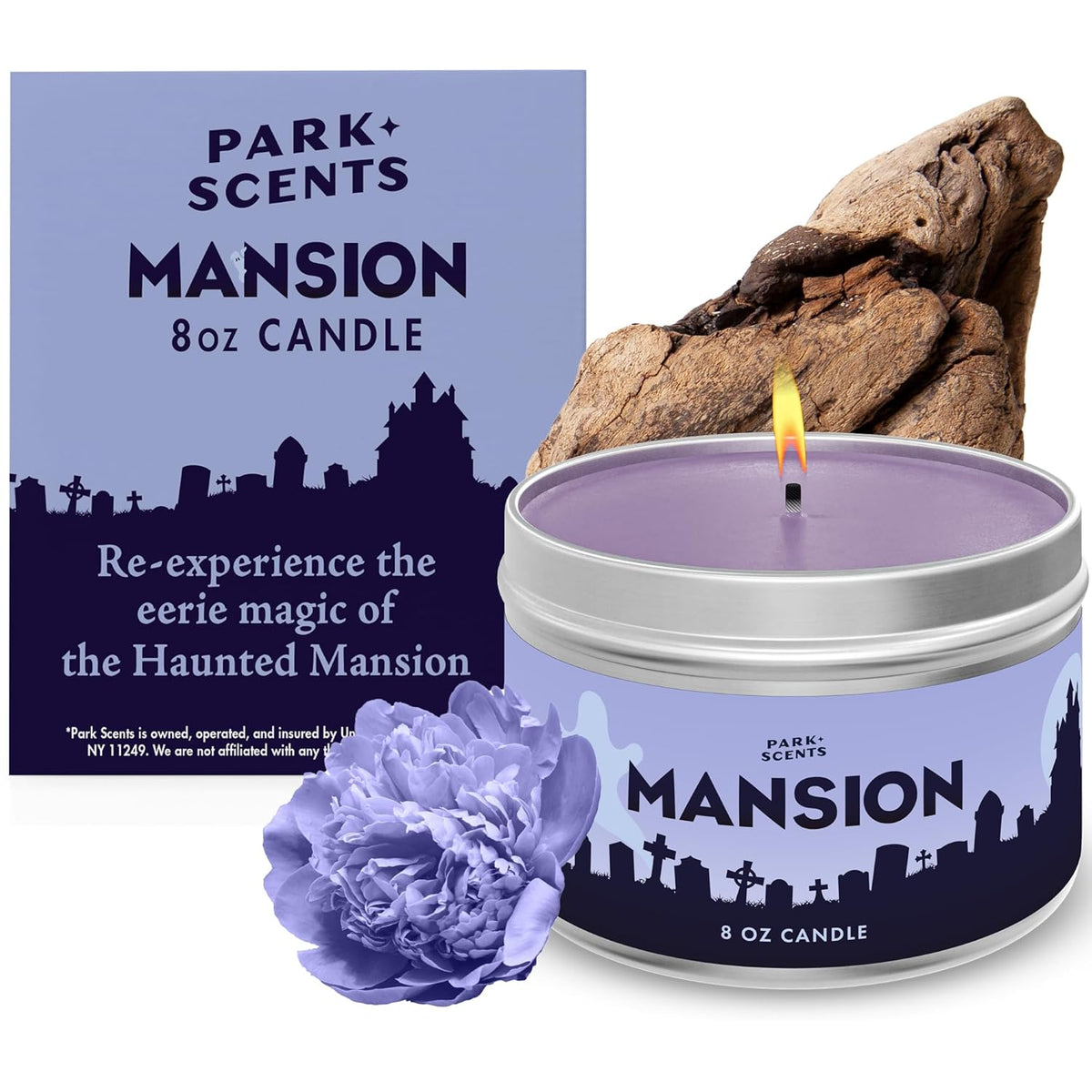 Mansion Candle – Theme Park Scented Candles For Home With Peony, Violet, Plum, Leather, Aged Wood, Amber, Musk, Vanilla – Vegan Soy Wax, Made In Usa, Friend Birthday Gifts For Women