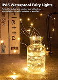 6 Pack Battery Operated Fairy Lights 7FT 20 LED Warm White Firefly String Lights Waterproof Silver Wire for Mason Jars Wedding Party DIY Centerpiece Decor