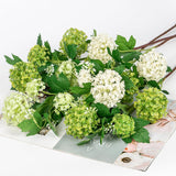 Faux Hydrangea Flowers 31" Green Artificial Hydrangea Spray With 5 Flower Heads, 3 Per Bag.Faux Hydrangeas Plastic Flowers Fake Hydrangeas For Indoor Outdoor Wedding Table Centerpieces Decor