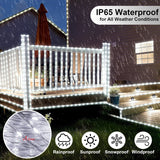 Total 66Ft 200Led Solar Rope Lights Outdoor Waterproof, White Solar Powered String Lights With 8 Modes, Flexible Led Rope Light For Garden, Patio, Camping, Christmas Decor-2 Pack
