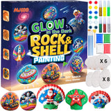 Glow In The Dark Rock & Shell Painting Kit Arts And Crafts For Kids Ages 6-12, Kids Craft Paint Kit, Art Supplies Toy, Creative Painting Kits, Christmas Toy Gifts For Boys Girls