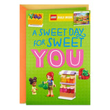 Hallmark Birthday Card for Kids with Legos (Friends Market Building Kit, Ages 5 and Up)