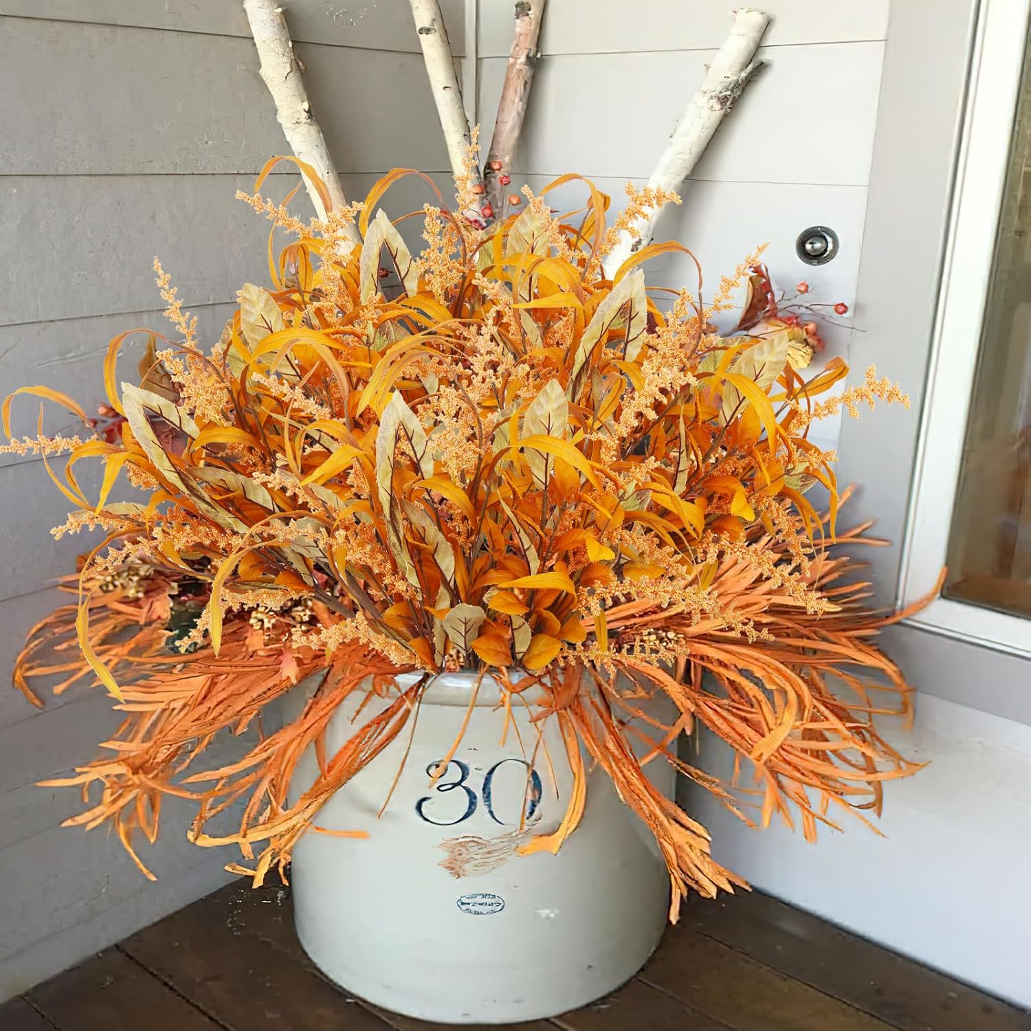3 Pcs Artificial Fall Flowers Autumn Flowers Artificial For Decoration Fall Bouquet Maple Leaves Wheat Floral Arrangement Faux Fall Flower Branches For Thanksgiving Table Centerpieces Decor