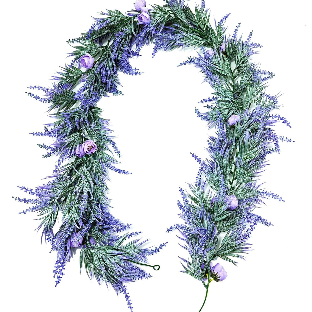 Artificial Lavender Flower Garland - 5.9Ft Fake Wisteria & Silk Flower Hanging Vines For Home, Wedding Arch, Garden, Party Wall Table Decor, All-Season Indoor/Outdoor Use (Purple)