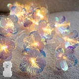 Fiber Optic Flower String Lights Battery Operated With Timer, 6.5Ft 10 Led Flower Garland Lights Fairy Lights For Room T
