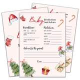 Christmas Baby Shower Game - 30 Double Side Baby Prediction And Advice Game Cards - Winter Gender Neutral Baby Shower Party Decorations Supplies Favors - B03