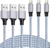 3 Pack 6FT Nylon Braided Lightning Fast Charging Cable for iPhone 14 13 12 11 iPad