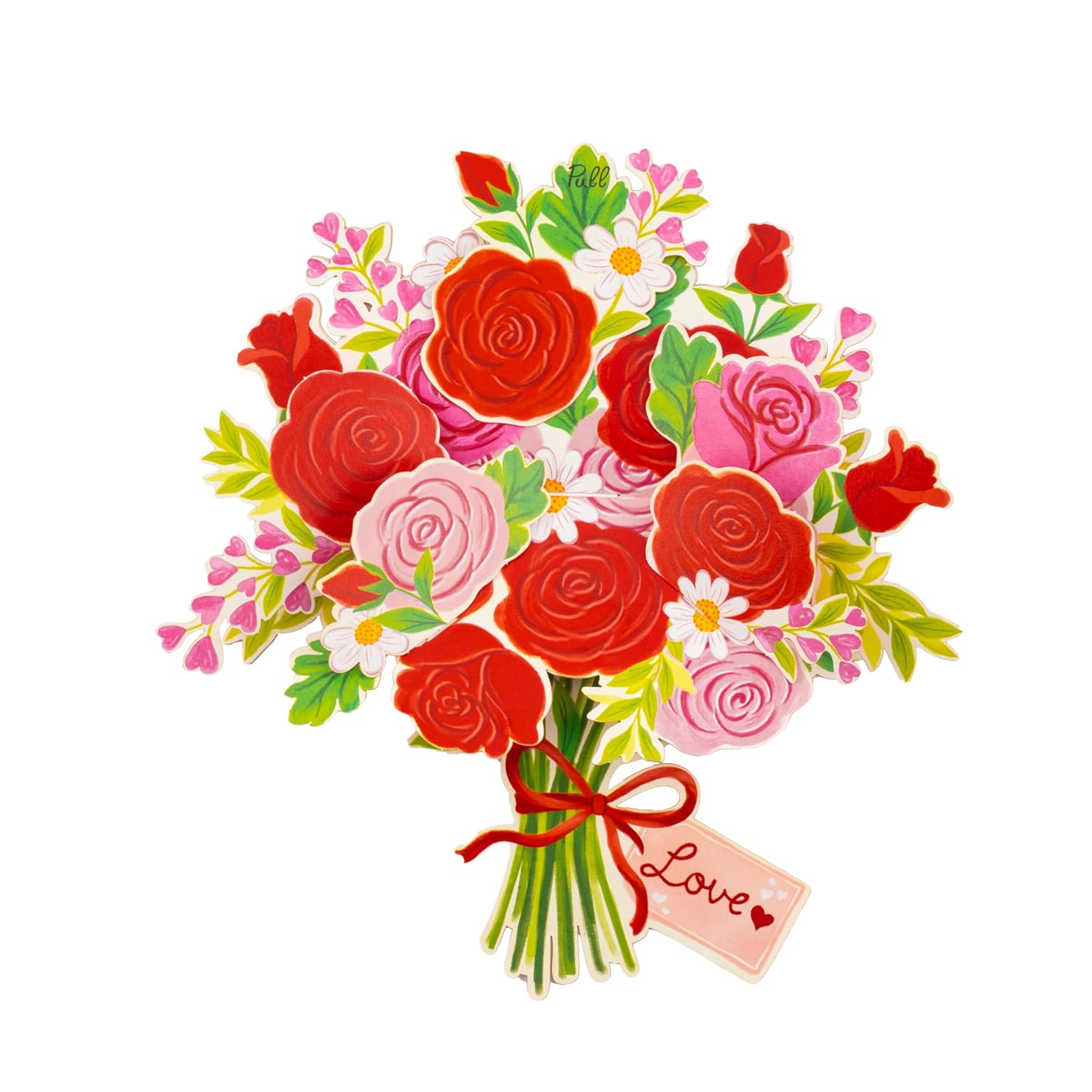 Beloved Rose Pop Up Card, 8 Inches Flower 3D Greeting Card With Love Tag, Romantic Floral Bouquet For Valentines, Birthday, Anniversary, Mothers Day, Her, Includes Envelope & Message Note