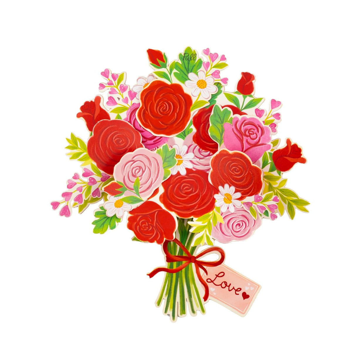Beloved Rose Pop Up Card, 8 Inches Flower 3D Greeting Card With Love Tag, Romantic Floral Bouquet For Valentines, Birthday, Anniversary, Mothers Day, Her, Includes Envelope & Message Note