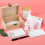 74Pcs Set Wedding Advice And Wishes Cards With Wooden Box For Mr.And Mrs Bridal Shower Games Decoration Supplies 4.7 X 3.15 Inch
