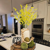 6 Pcs Artificial Forsythia Branches Fake Wildflowers Yellow 41" Silk Flowers With Long Stems Faux Spring Flowers For Tall Vase Indoor Home Decor Dining Table Centerpieces Party Wedding Outdoor