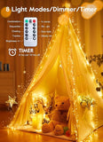 10FT 120 LED USB Fairy Lights Warm White Cluster String Lights with Remote 8 Modes Silver Wire Firecracker Lights for Bedroom Wedding Christmas Decor