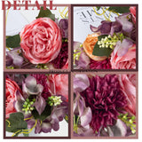 2Pcs Peonies Artificial Flowers Faux Peonies Fake Roses Bouquet Floral Arrangement For Spring Summer Centerpiece Table Wedding Party Home Decor, Purple Pink