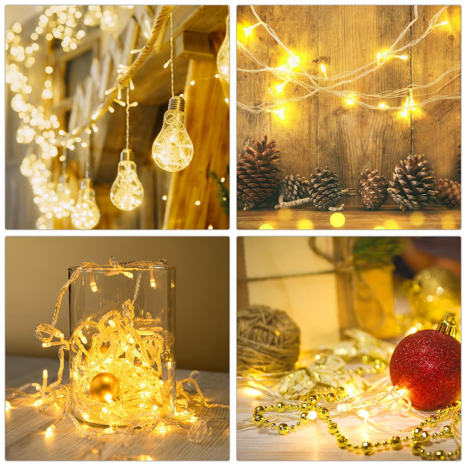 120Led String Lights For Bedroom Plug In, 33Ft Indoor Twinkle Fairy Lights, 8 Modes Christmas Twinkle Lights Outdoor Wat
