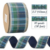 Blue And Green Plaid Christmas Ribbon 2.5 Inch Tartan Velvet Wired Ribbon For Christmas Tree, Garlands, Gift Wrapping, Wreaths, Mantel & Holiday Crafts- Continuous 10 Yards