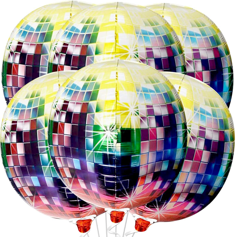 , Big Disco Ball Balloons - 22 Inch, Pack Of 6 | Disco Balloons, 80S P