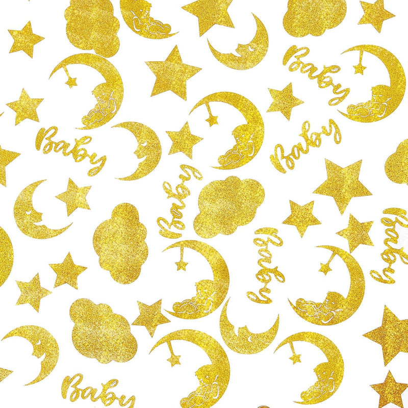 360 Pcs Twinkle Star Confetti Glitter Moon Star Clouds Confetti Star B