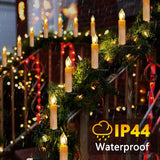 Christmas Tree Candles Lights, 9.85 Ft 10 Led Flameless Candle Lights, 8 Lighting Modes Battery Clip-On Candle Light, Timer Led Candles Light For Xmas Tree Wedding Party Decor, Warm White