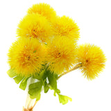 Artificial Flowers Yellow Dandelion 6 Bunches