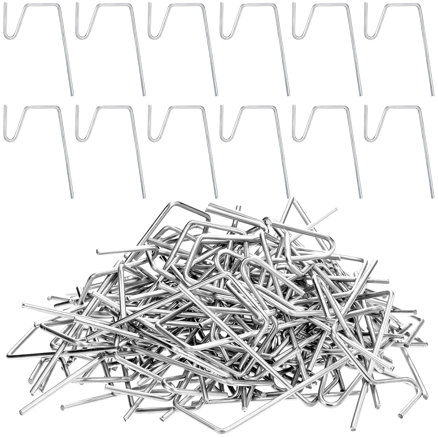 100 Pieces Christmas Holiday Light Hangers With Gutter Guard, Stainless Steel Light Gutter Hook Clips For Outside Grid Hooks Metal Wire Ornament Hanger For String Party Hanging Decor(Silver)