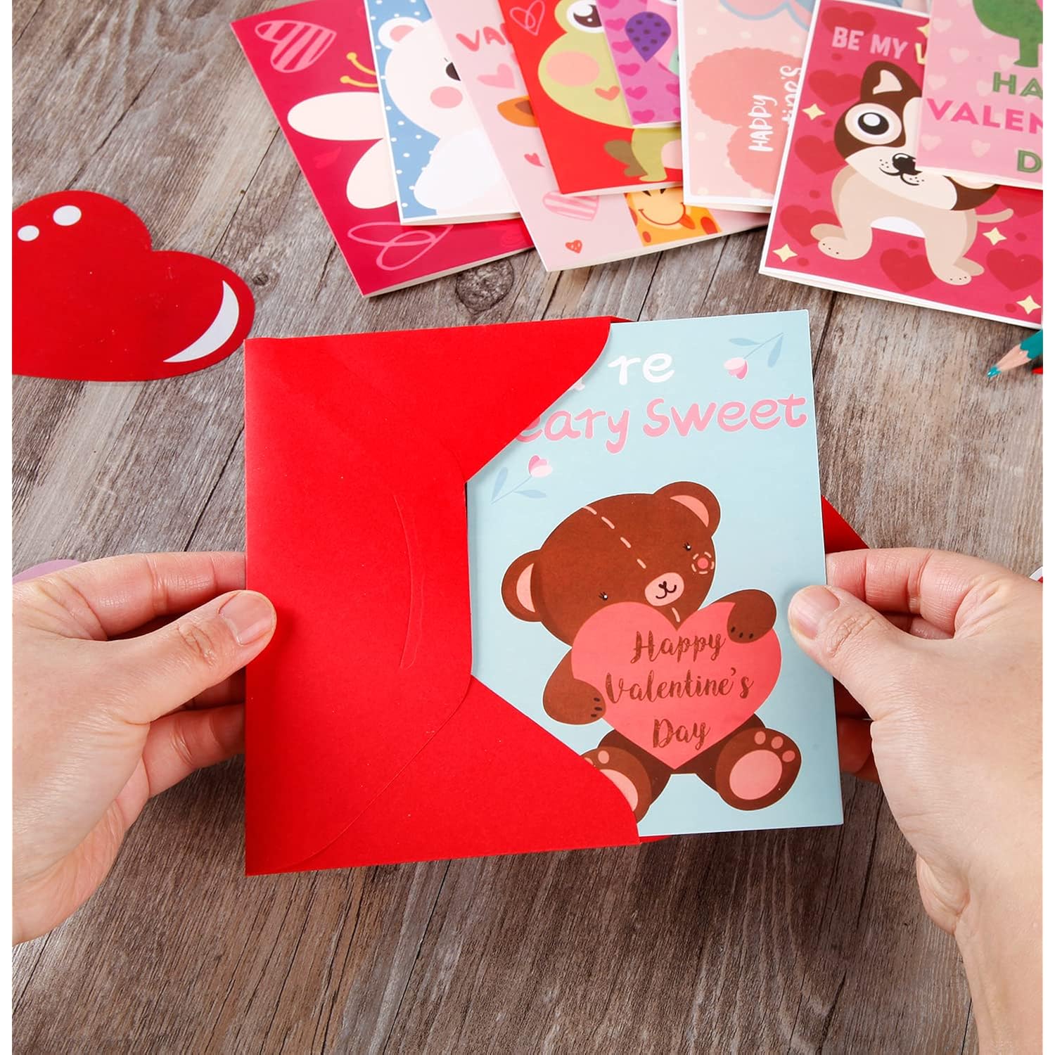 27 Pcs Valentine'S Day Cards Assortment Animal Valentine'S Day Greeting Cards With Envelopes, Classroom Exchange Kids Holiday Crafted Wedding Cards, Valentine'S Party Favorites, 9 Styles?
