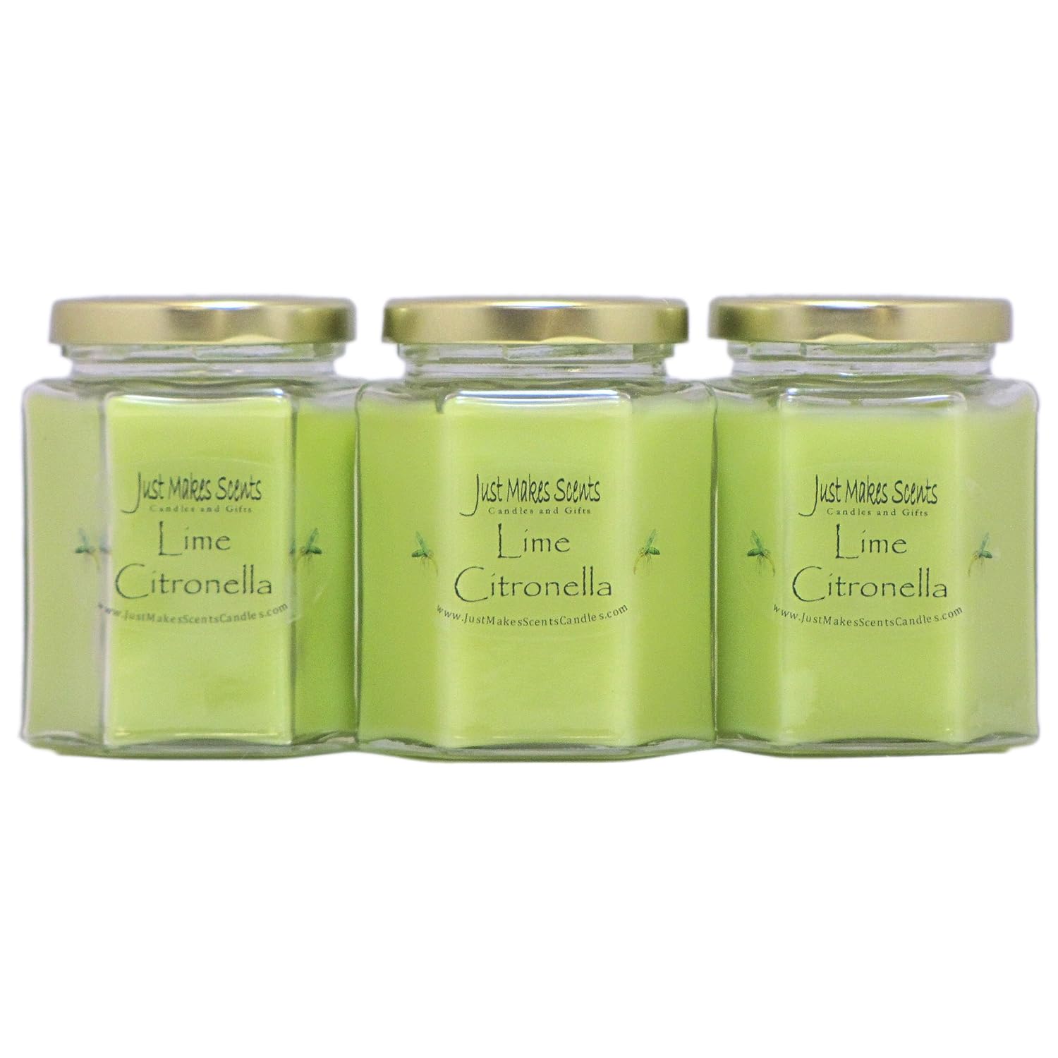 Citronella Scented Blended Soy Candle For Indoor Use By (Lime Citronella 3-Pack)