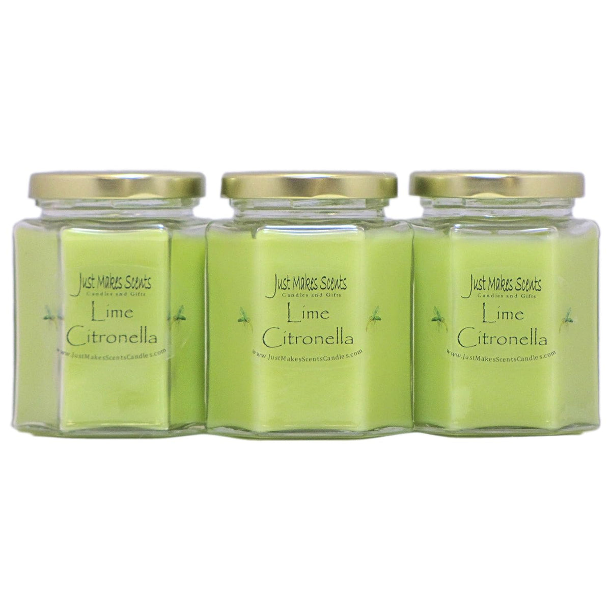 Citronella Scented Blended Soy Candle For Indoor Use By (Lime Citronella 3-Pack)