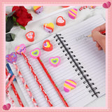 24Pcs Valentine'S Day Pencils With Erasers Topper Decorated With Love Hearts Lips Assortment Valentine Stationery Pencil Bulk For Valentine'S Day Goodie Bag Filler School Teacher