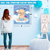Baby Shower Games Boy, 12 Baby Shower Games For 50 Guests, Classic Coed Blue Boy Sprinkle Activities Cards Kit Set Bundle Pack