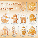 2 Pack Christmas Gingerbread Decorations Wooden Gingerbread Theme Garland Banner Hanging Tree Ornaments Christmas Bunting Banner For Party Holiday Wall Home Fireplace(Classic Style,Brown)