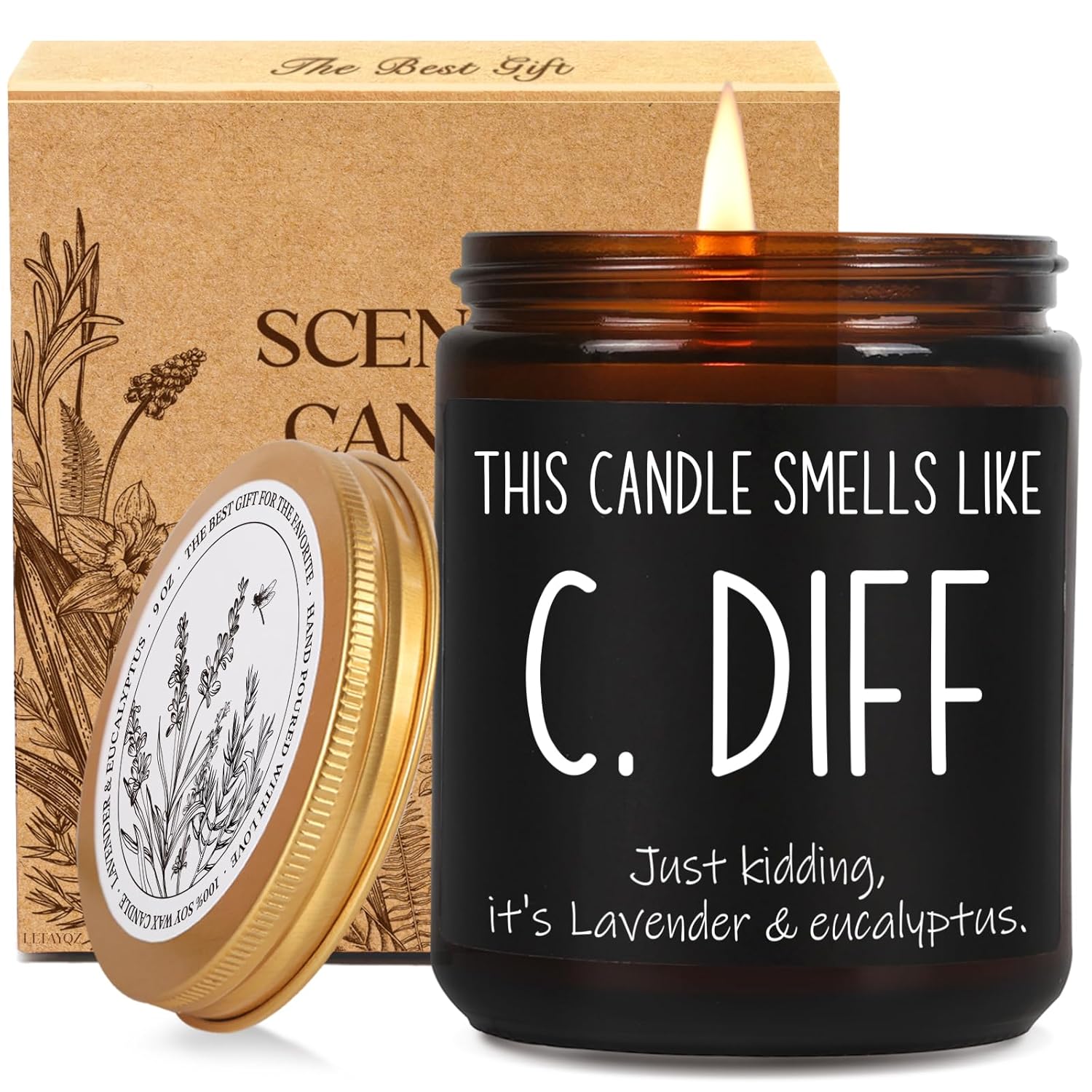 Funny Nurse Candle Gifts For Women Men, Smells Like C Diff Candle, Thanksgiving Candles Gift For Nurses Doctor, Practitioner Retirement, Doctors Day, Nurses Week, Nursing Student Graduation-70