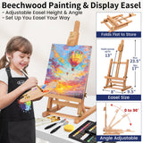 86-Piece Acrylic Painting Kit With Tabletop Easel, 48 Colors Acrylic Paint Set, Paint Brush Set & Case, Brush Basin & Art Apron, Complete Art Supplies Painting Set For Adults, Artists, Beginners