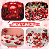 12 Pack Valentine'S Day Heart Shaped Bowls Bulk 8.3 Inch Red Plastic Bowls And 12 Cocktail Picks Heart Shaped Dessert Dishes Salad Plates For Dinner Valentine Party Supplies Table Decoration