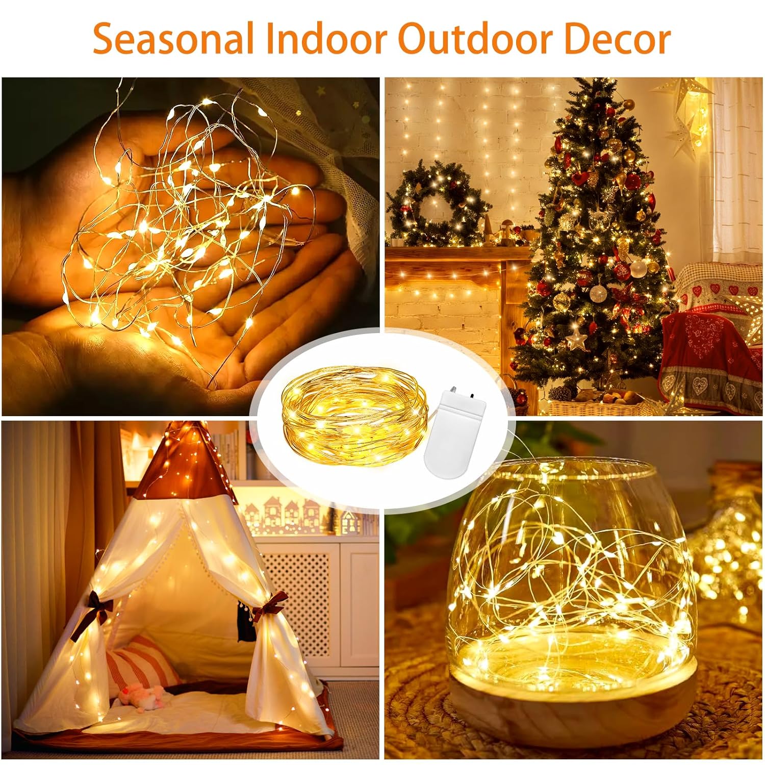 32 Pcs Led Fairy Lights Battery Operated String Lights - 10 Ft 30 Leds Waterproof Copper Wire Mini Firefly Starry Moon L