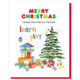 Christmas Thank You Early Childhood Card For Preschool Teachers, Christmas Card Cute School Themed, Daycare, Nanny Appreciation Gifts, Words Of Thanks For Child Care Aide, Volunteers, Pre K Teacher