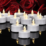 Battery Operated Flameless Tea Lights: 24Pack Led Electric Candles Lamp Realistic And Bright Flickering Holiday Gift Long Lasting For Birthday Wedding Party Home Decoration (Warm White)