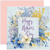 Classic Happy Mother'S Day For Her, Beautiful Floral Artwork For Mum - Square Card, Blank Inside With Envelope