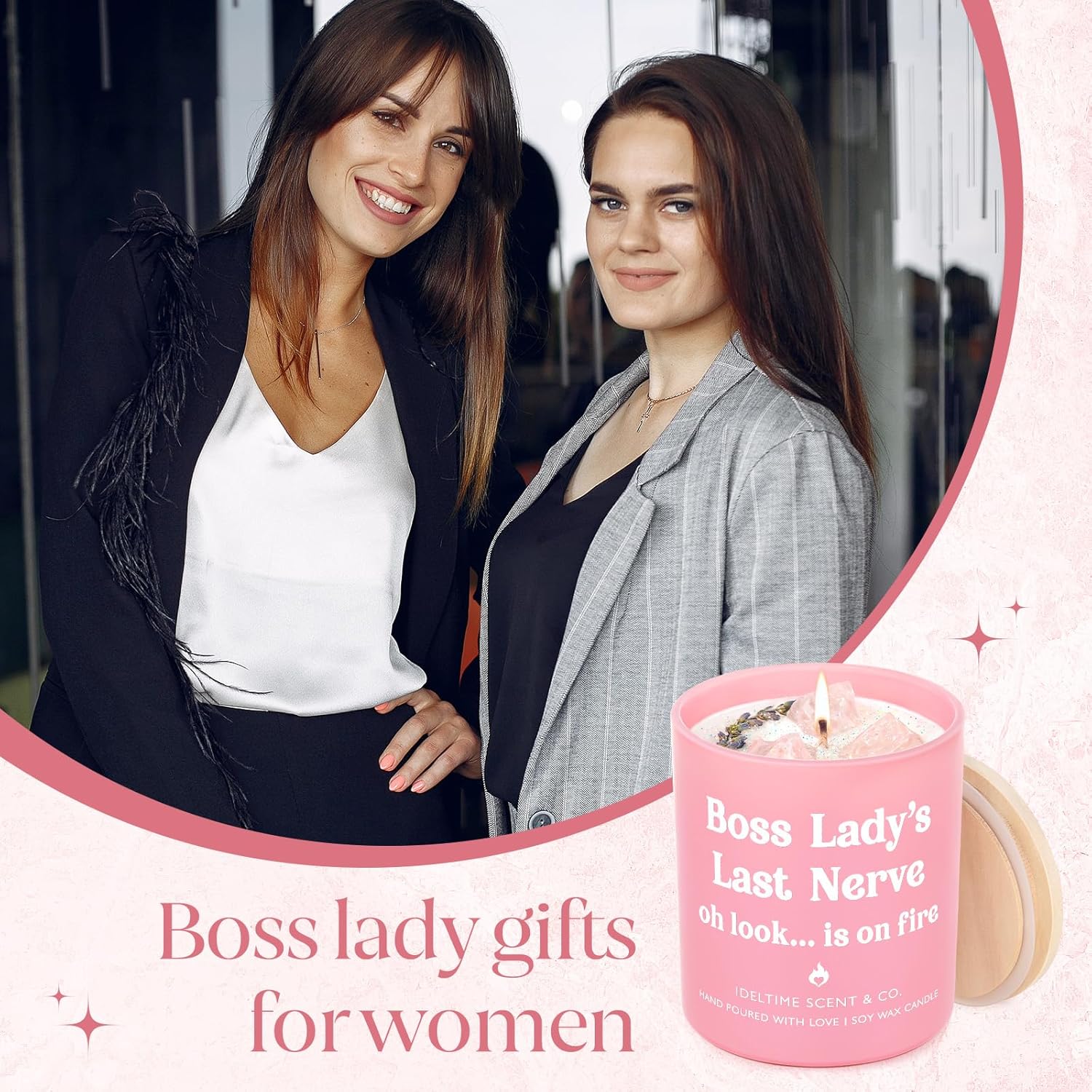 Boss Gifts For Women, Funny Boss Lady Candle 10Oz, Boss Lady Gifts For Women Manager Leader On Birthday Retirement Promotion, Best Gag Gift For Bosses Female, Handmade Soy Wax Scented Candles