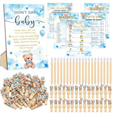 321 Blue Theme Bear Baby Shower Decorations Games Bearly Wait Baby Shower Games Wooden Don'T Say Sign Blue Theme Bear Themed Bearly Wait Gender Reveal Birthday Party Decorations Supplies