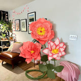 3 Pcs Giant Flowers For Decoration 5.6 Ft Large Waterproof Eva Foam Flower Indoor Outdoor Decor Standing For Wedding Reception Spring Tea Office Home Music Festivals Birthday Photo Booth