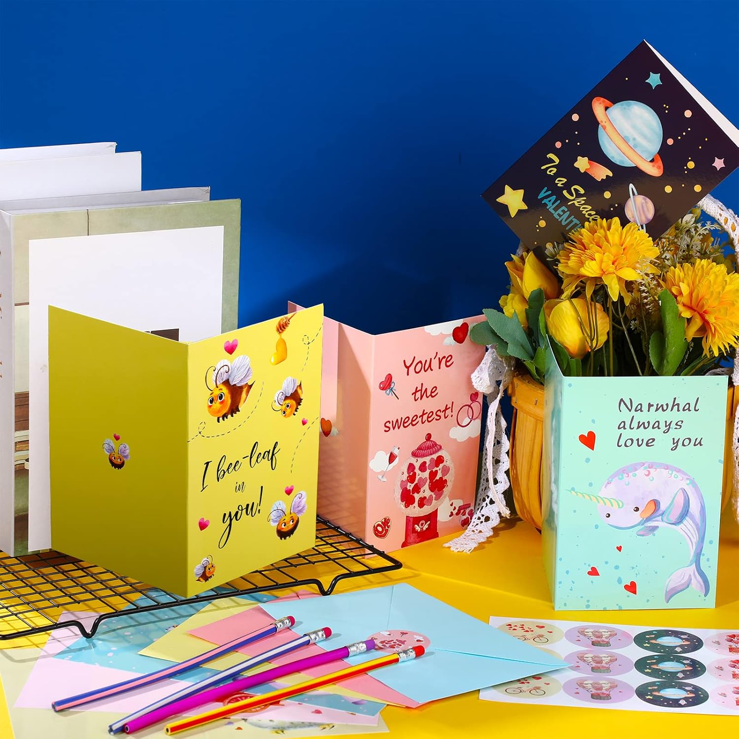 30 Set Valentines Day Cards Bulk With Stickers And Envelopes Valentine'S Day Greeting Cards For Valentine'S Gifts Exchange Prize(Cute Style)
