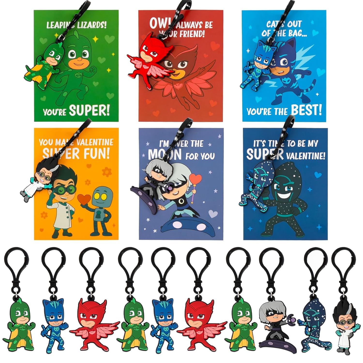 24 Set Valentines Cards For Kids Classroom, Non-Candy Class Valentines Day Gifts For Kids Boys & Girls, Valentine Favors For School Parties